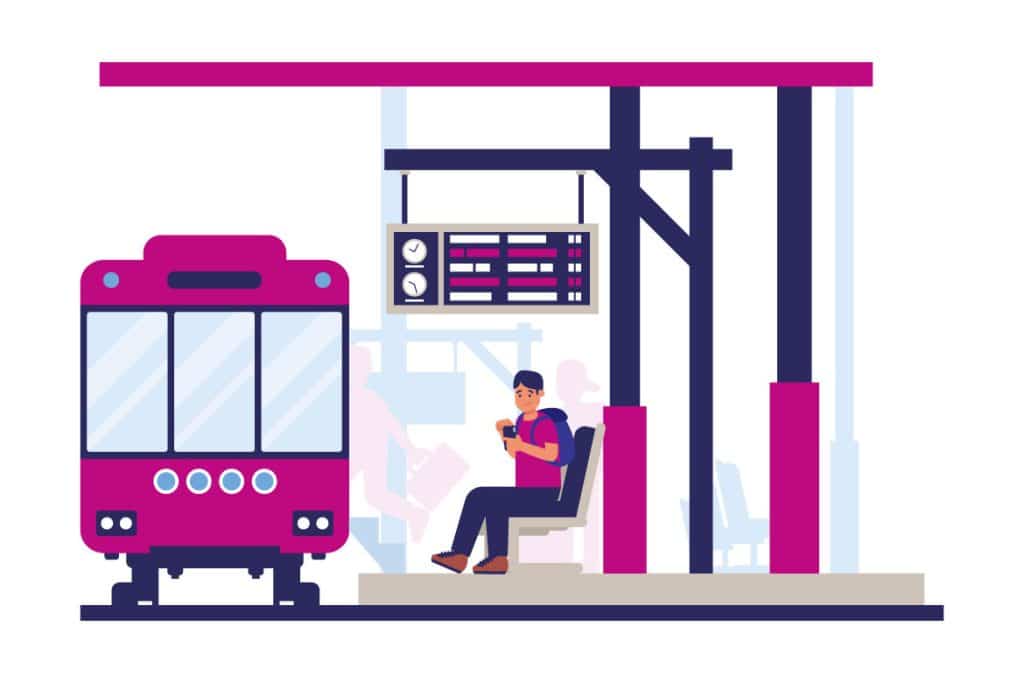 Payment security blog man waiting at the station minding the gap